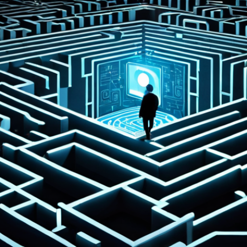 Home 14 ** A person thoughtfully navigating a maze representing the online world, with glowing screens and social media icons. The overall mood is reflective and slightly cautionary. Focus keywords: Digital ethics, online reputation, personal branding.
**