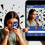 **Prompt:** A person looking at their reflection in a shattered smartphone screen, revealing a distorted version of themselves and fragmented social media icons (Facebook, Instagram, TikTok) hovering around. Emphasize the contrast between the idealized online persona and the reality of digital identity. Use a warm, desaturated color palette to evoke a sense of unease and introspection, as if the digital world is a stage of appearance vs. authenticity.